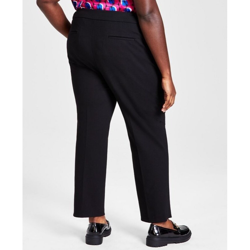 Bar III Women's Plus Size Compression Straight-Leg Pants Black 20W - Picture 3 of 10